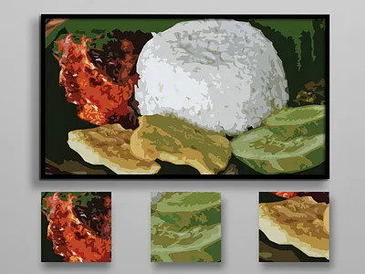 Nasi Sederhana - Apikatri apikatri chicken food indonesia makanan nasi rice sederhana simple sisiimaji tempeh vector yummy