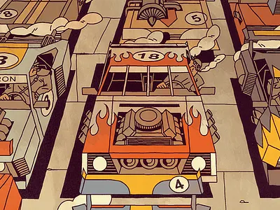 Atomic City Super Cup car driver event fame futurodarko glory illustration power race speed start track