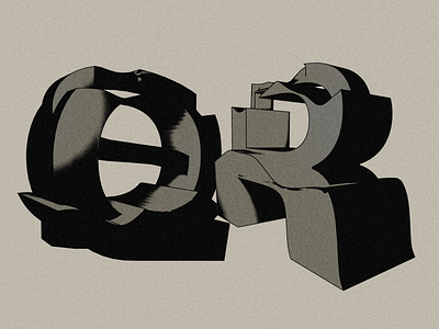 QR^ 2dart 3dlettering alphabet brutalism cinema4d font identity illustration lettering letters type typography