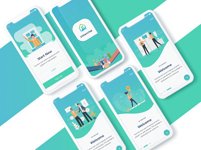 App design colorful create accountapp design login new concept register shapesdesign sign up ui design userinterface ux walkthrough screen