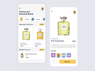 FRAGRANCE STORE UI App app design graphic design illustration mobile mobile app typography ui ux ux ui