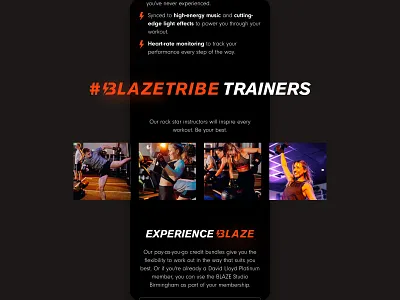 ⚡️ #BlazeTribe fitness health homepage red ux web