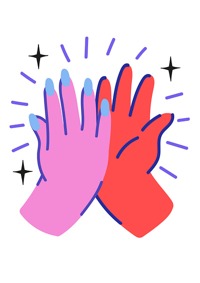 Heetch - High Five app design branding bright campaign colour colourful design fashionillustration hands heetch highfive illustration illustrator vector