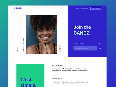 Gangz New Landing Page branding design homepage landingpage minimal mobile ui ux website