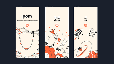 Simple Pomodoro Timer App app design ui