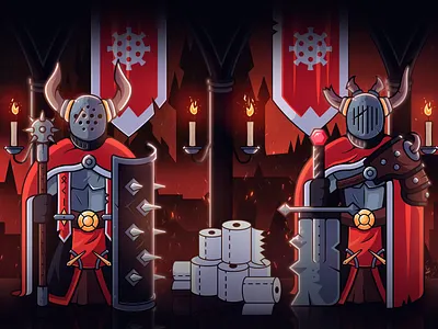 Treasure of Chaos art chaos character character design corona creative design epic fantasy flat illustration illustrator paper stay home stayhome virus warrior