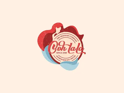 The Mermaid Company badge logo beauty logo branding clean clothing fashion brand feminine girl graphic design icecream identity illustration logo mark mermaid mermaids sea ocean water siren sirena vintage women empowerment