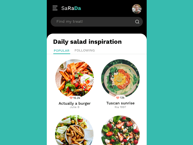 SaRaDa open animation animation branding design food food app mobile mobile ui ux