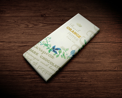 Luxury Chocolate Bar branding cacao conceptual dark chocolate design lotus orange packaging