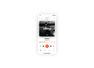 DAY 009 - MUSIC PLAYER animation app design flat minimal ui ux vector