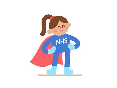 NHS Heros 👏💙👏 cartoon character flat illustration