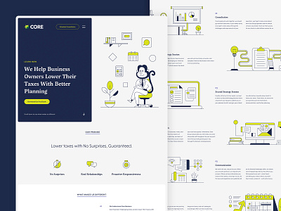 Core Group / Desktop Design core group design finance illustration illustration ux ui sketchapp small business taxes ui ux webdesign website website design