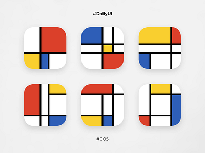 DailyUI #005, app icon app icon daily challange dailyui dailyui 005 minimal mondrian ui ux