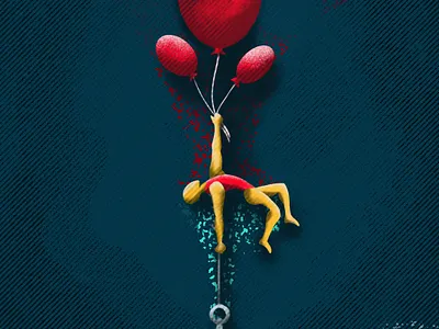 A precarious balance art artist design illustration photoshop poster print vintage wacom