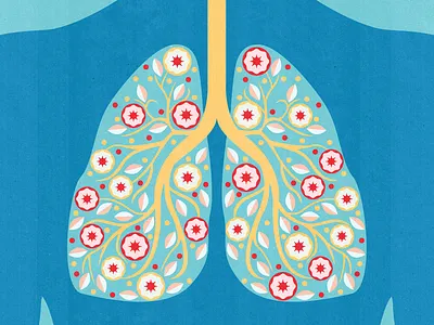 Premium Stock: Medical, Health allergies allergy asthma conceptual editorial floral health healthcare illustration illustrator lungs medical medical app spring spring allergies textured