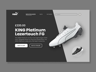 Puma Football Home Page Design dailyui herosection interfacedesign landingpage pumafootball puma ui design uidesigninspiration uiux userinterface webdesign webdesigninspiration webdesigning