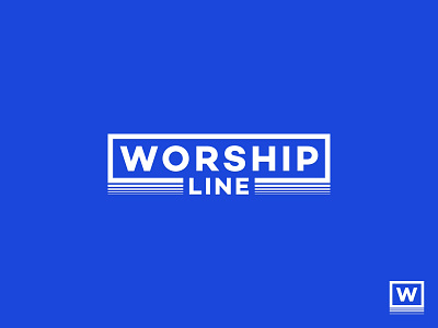 Worship Line - Logo Design apparel logo blue and white bold logo branding clean app clothing brand fashion brand geometric logo graphic design hipster vintage teen identity lineart logo mark minimal minimalistic modern abstract logo monogram logo motion flow w logo
