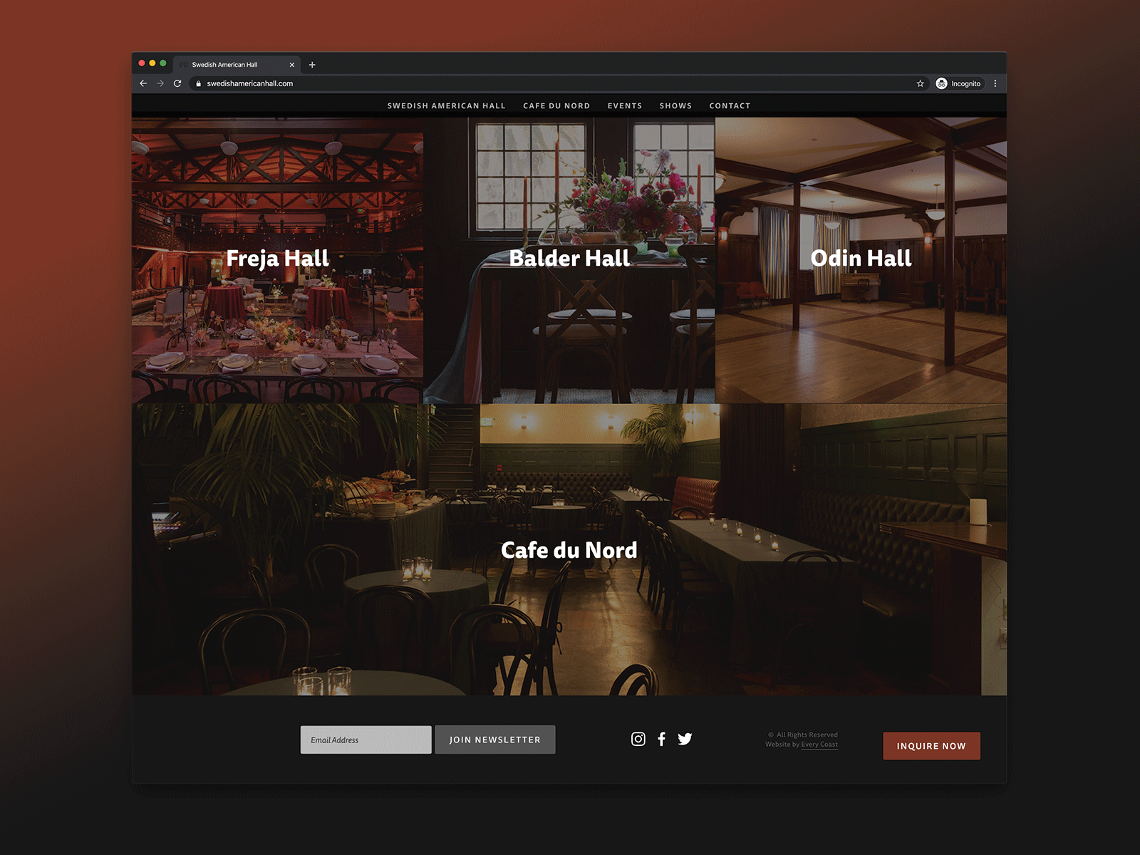 Swedish American Music Hall design event space events music venue responsive design san francisco squarespace venue web web design