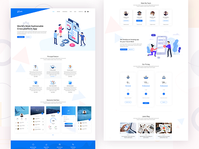 App Landing Template adobe photoshop app landing page clean concept design invision landingpage photoshop price table sketch team member ui ux xd