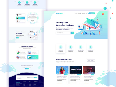 Online Learning Platform Landing Page art booking branding conferencing course coursera design design school e learning education landing page learning app learning platform lettering online platform skillshare teaching trend udemy webdesign