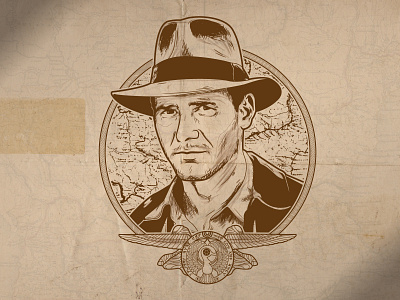 Fortune and Glory adventure cinema design harrison ford illustration indiana jones movie movies portrait steven spielberg