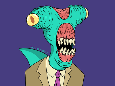 Shark Person design digitalart digitaldrawing hammerhead heist illustration illustration art procreate procreateapp rick and morty rickandmorty shark shark week sharks