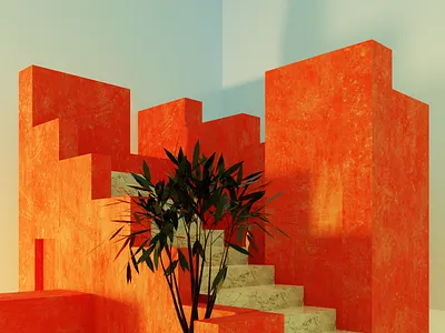 Summer quarantine 3d abstract blender design illustration