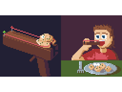 7. Dumplings dumplings food pixel pixelart