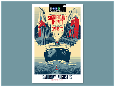 SEA Paddle 2015 Poster design illustration typography