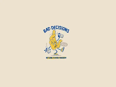 Bad Decisions brooklyn designer character design graphics illustration sticker design t shirt design tee design vector design