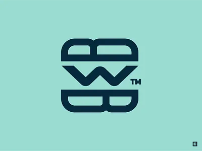 Blue Wave Burgers beach blue wave branding burger fast casual modern monogram monoline surf takeout wave