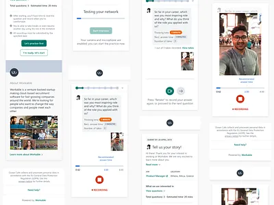 Video Interviews design experience fullscreen hiring interview mobile remote ui ux video
