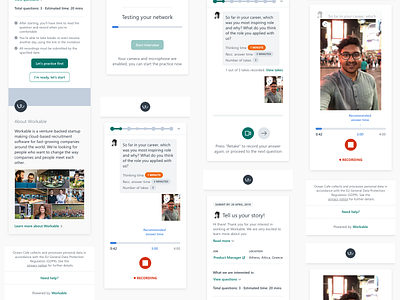 Video Interviews design experience fullscreen hiring interview mobile remote ui ux video