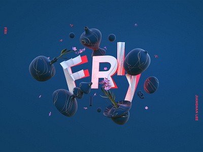 FRII vase 2 blue c4d font neon vase