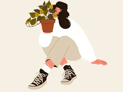 plant girl blog character character design characters design fashion flat girl character illustraion plants