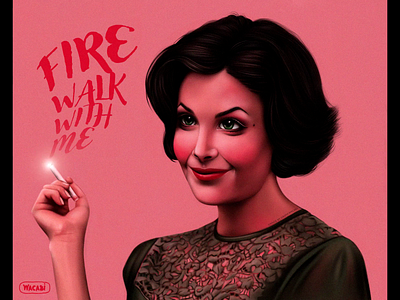 Twin Peaks fanart | Audrey Horne | iPad Pro + Wacom art artwork audrey horne character character design cigarette dale cooper digital art digital illustration fan art fire walk with me illustration ipad pro art pink procreate art twin peaks twinpeaks wacabi wacom