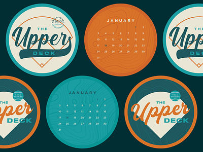 Coaster Calendar baseball branding calendar coaster design dribbble type typography vector wisconsin