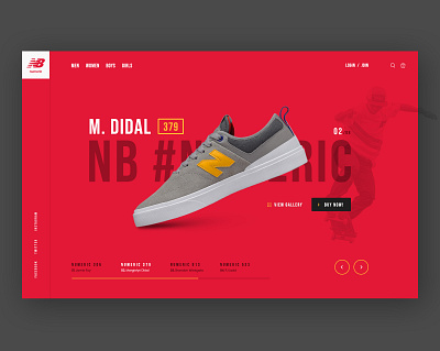 New Balance Numeric Pro model Landing Page Concept landing page design landingpage mockup design modern design new balance numeric red shoes shop web design webdesign