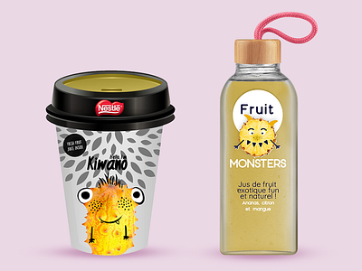 Drink Packaging 3/3 adobe character design cute drink ecology exotic fruits fruit fruit juice fruits glass illustrator juice logo logo design monsters natural packaging photoshop reusable wood