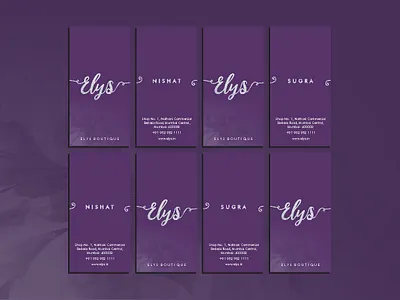 Business card concept for Elys Boutique best branding business card design business cards businesscard creative creative design design fashion identity logo purple symbol
