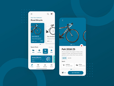 Bike Shop App adobe xd application bike blue ecommerce road bike