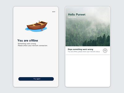 Offline concept 404 android app design app design app ui clean app design concept error ios app design puneet mehta
