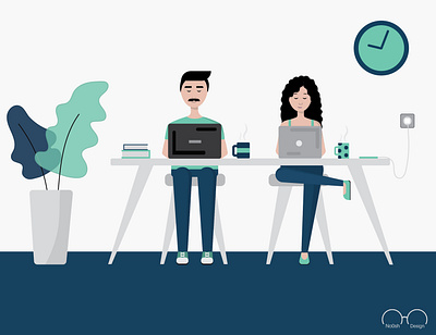 Work from home character design coronavirus design illustration stay home stay safe