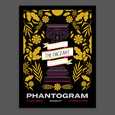 Phantogram Gig Poster color floral floral design gig poster illustration pedestal phantogram poster