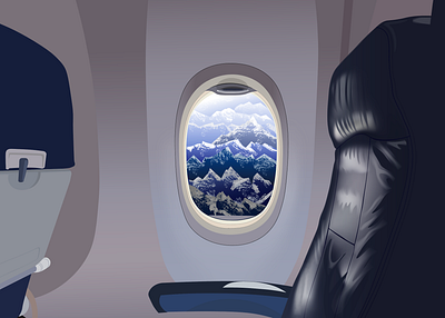 Window Seat quarantine realistic illustration