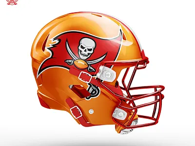 Tampa Bay Buccaneers Helmet Redesign branding concept design football graphicdesign icon illustration logo logos mascot nfl orange photoshop red redesign skull sports sports logo tampabay vector