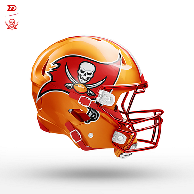 Tampa Bay Buccaneers Helmet Redesign branding concept design football graphicdesign icon illustration logo logos mascot nfl orange photoshop red redesign skull sports sports logo tampabay vector