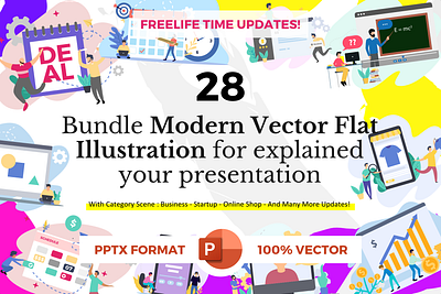 Free vector flat illustration for presentation clean flat flat design flat illustration free freebies landing pages minimal powerpoint template presentation template ui ux vector illustration vectorart vectors