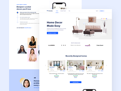 Homeely landing page exploration architect before after designers gradient home decor interior interior design landing page landing page design living room sofa uiux web design website website concept