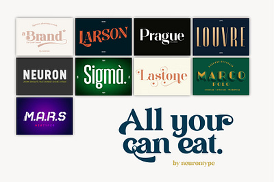 All You Can Eat by neuron bold bundle font classic font decorative font display font elegant font font high contrast modern font neuron typography vintage font